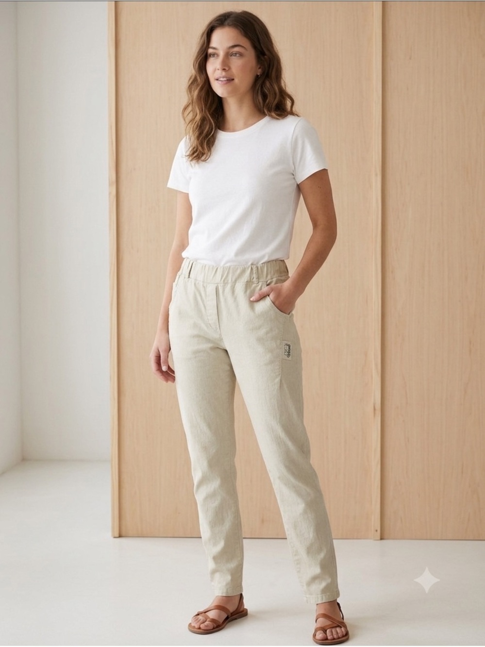 BELLA AMORE Light Sage Green Straight-Leg Pull-On Pants SUZE S/M